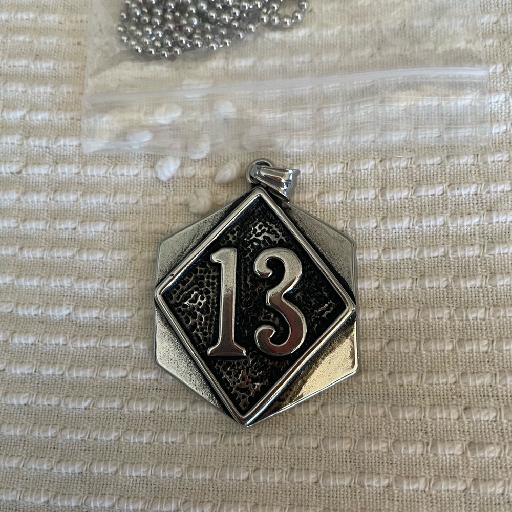 COPY - Pewter Pendant Lucky 13